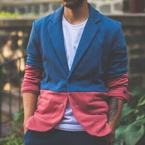 Puma x Bwdg Brooklyn We Go Hard Patriot Blue Tie Dye Dark Denim Blazer